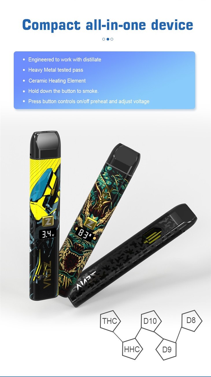 Flat 0.5/1 Ml Disposable Vape Pen Ceramic Coil D8 D9 Vape Pen